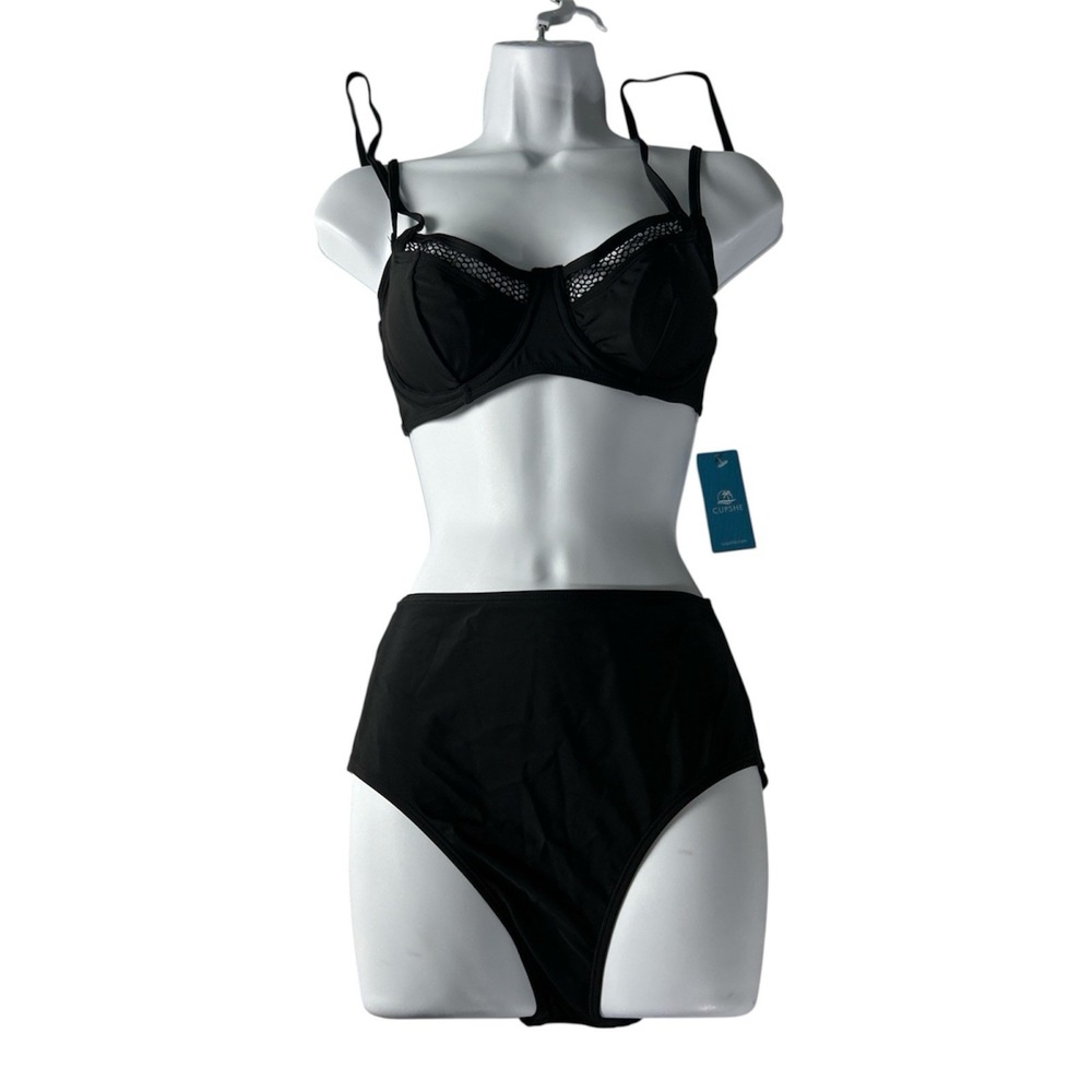 Cupshe Bikini Swimsuit Women's Small Black Push Up Swimming Beach Swimwear